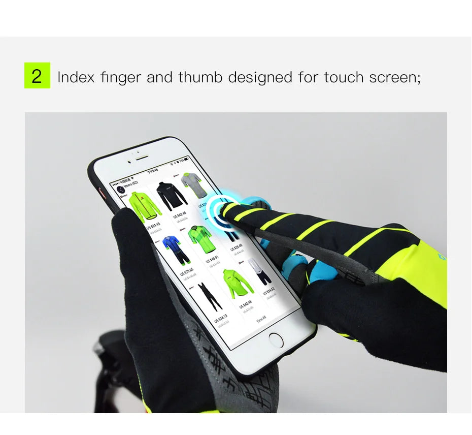 Breathable Cycling Biking Gloves with Screen Touch and Shockproof Pad