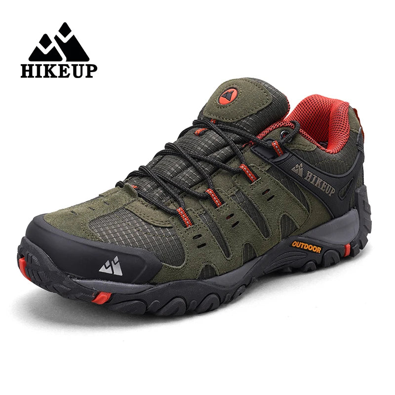HIKEUP Suede Leather Men's Hiking Trekking Shoes