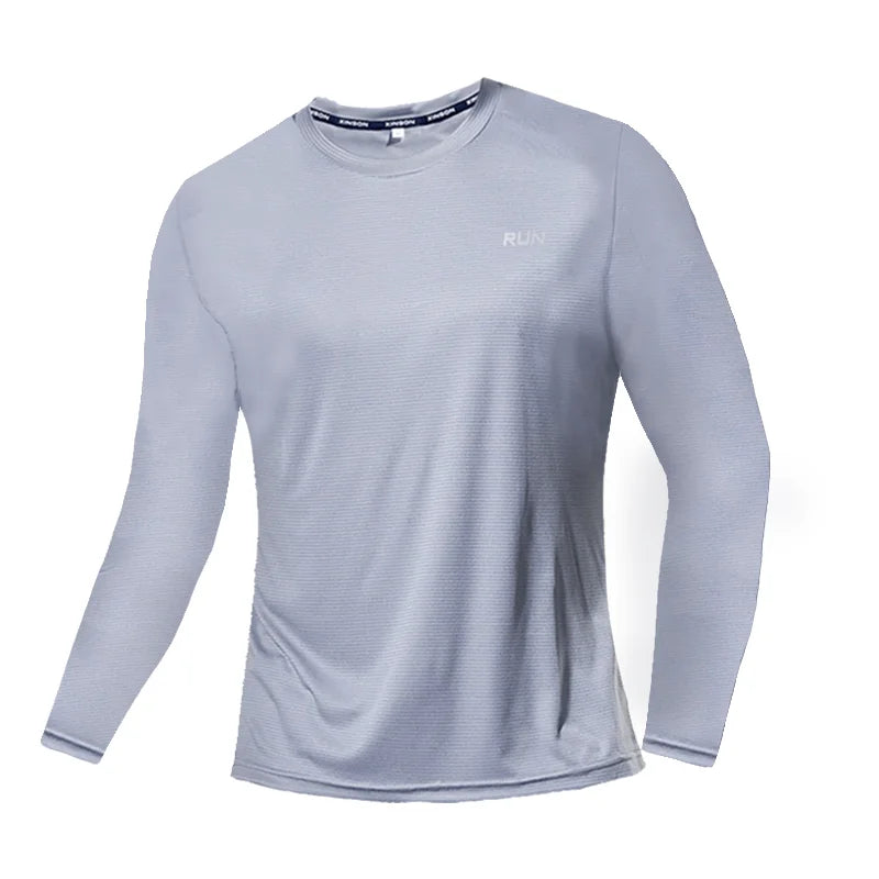 Summer Ice Silk Long Sleeve Breathable T-Shirt Men