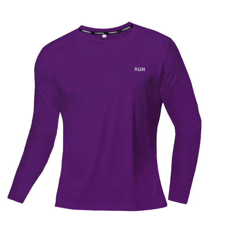 Summer Ice Silk Long Sleeve Breathable T-Shirt Men