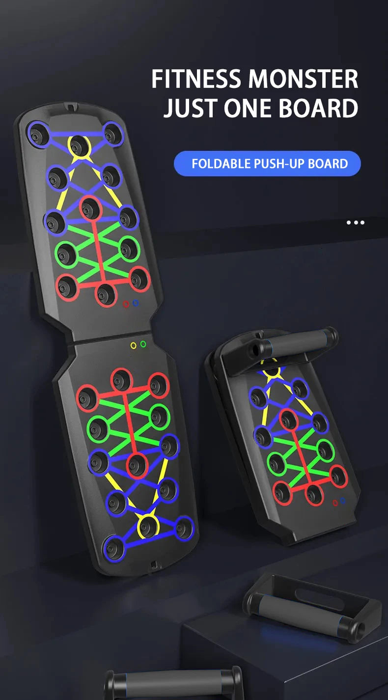 Portable Foldable Multifunctional Push-up Board Set With Handles For Chest Abdomen Arms And Back Training