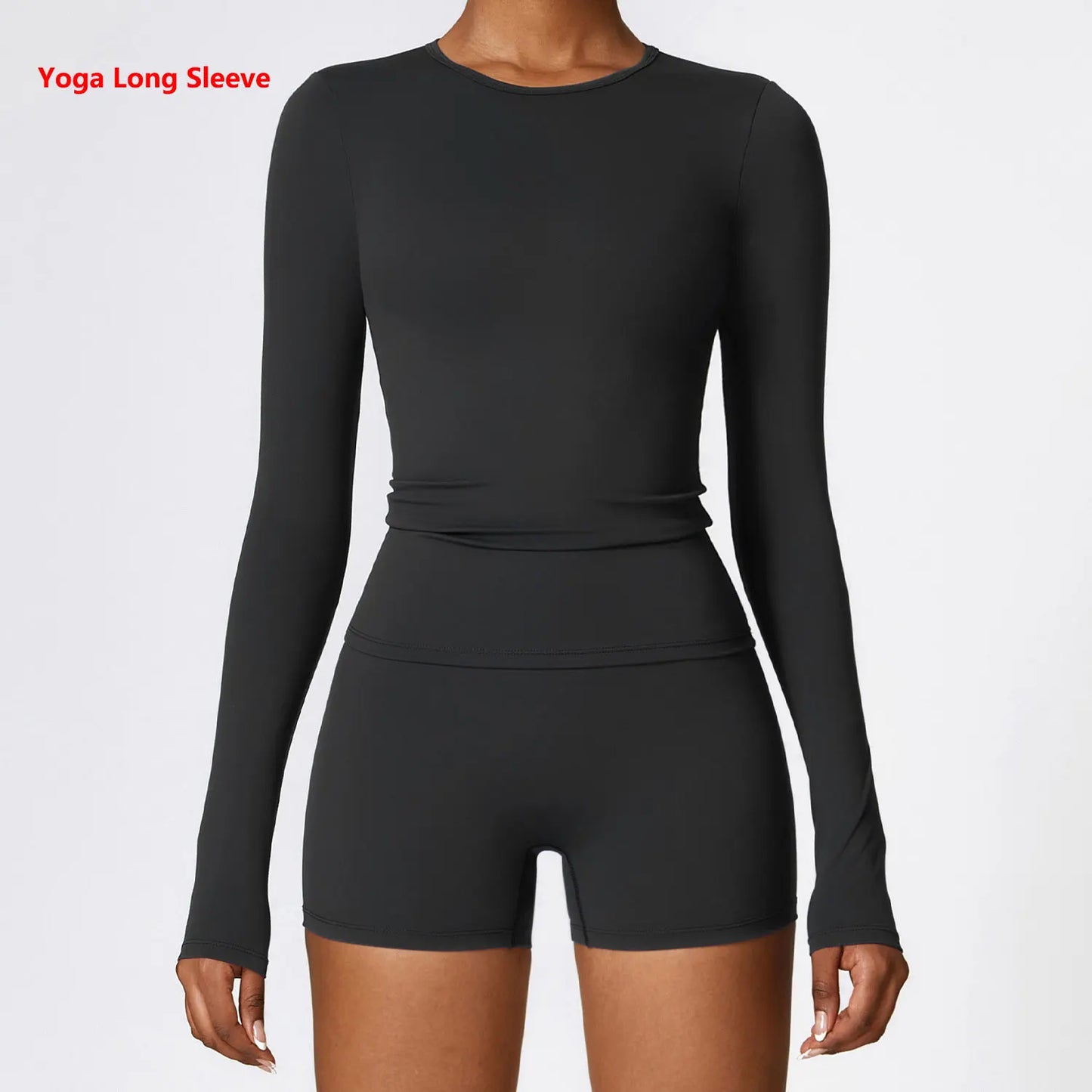 Women Yoga Sports Long Sleeve Workout Gym T-shirts