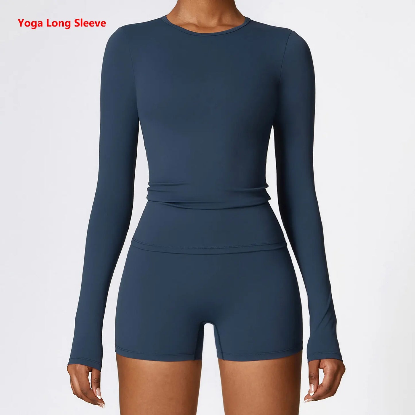 Women Yoga Sports Long Sleeve Workout Gym T-shirts