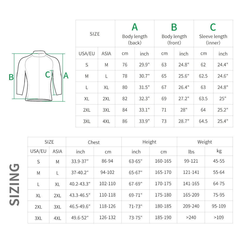 WOSAWE Men's Cycling Long Sleeve Water Resistant Windbreaker Coat