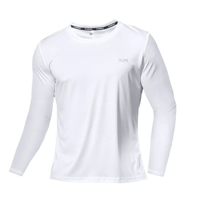 Summer Ice Silk Long Sleeve Breathable T-Shirt Men