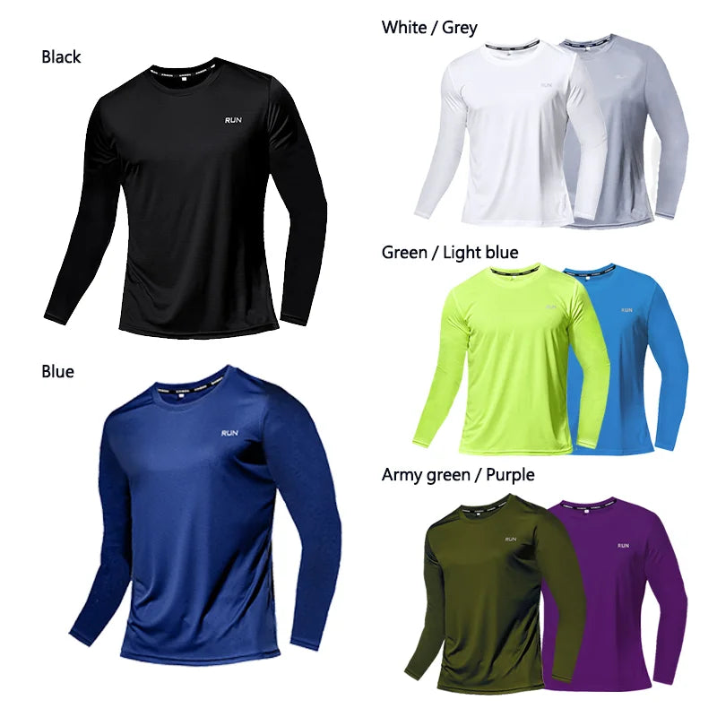 Summer Ice Silk Long Sleeve Breathable T-Shirt Men