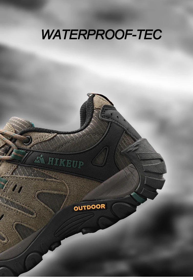 HIKEUP Suede Leather Men's Hiking Trekking Shoes