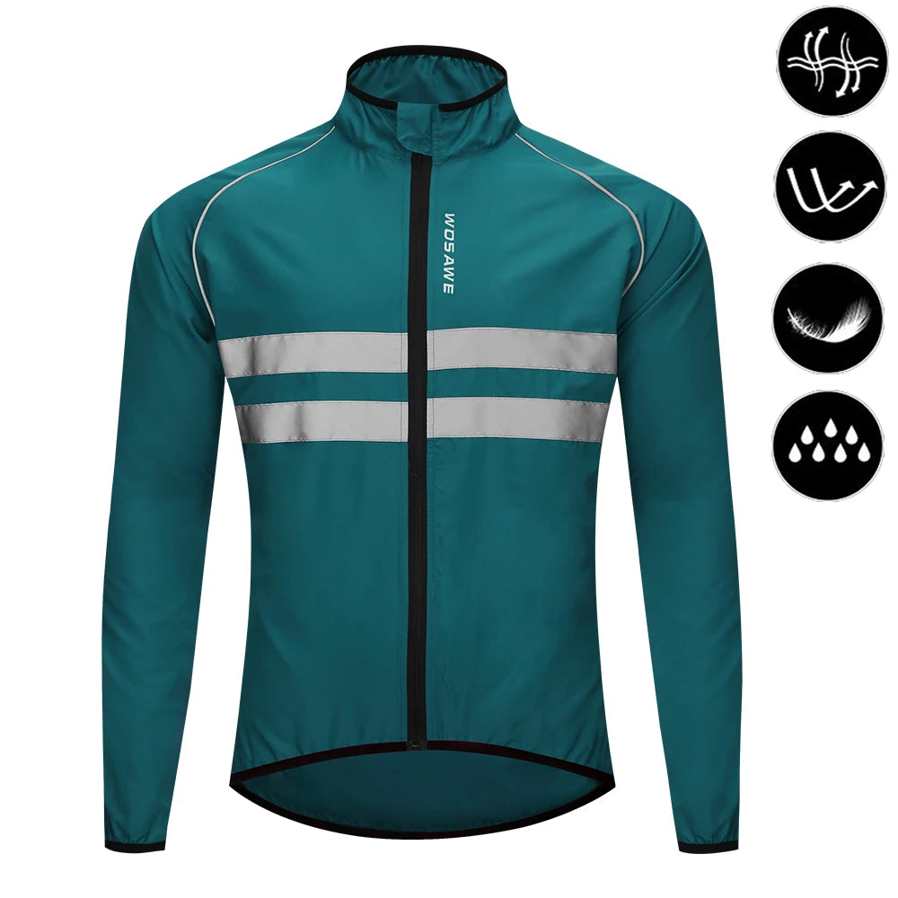 WOSAWE Men's Cycling Long Sleeve Water Resistant Windbreaker Coat