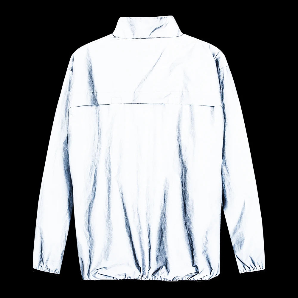 WOSAWE Men's Fully Reflective Outdoor Lightweight Hooded Rain Jacket