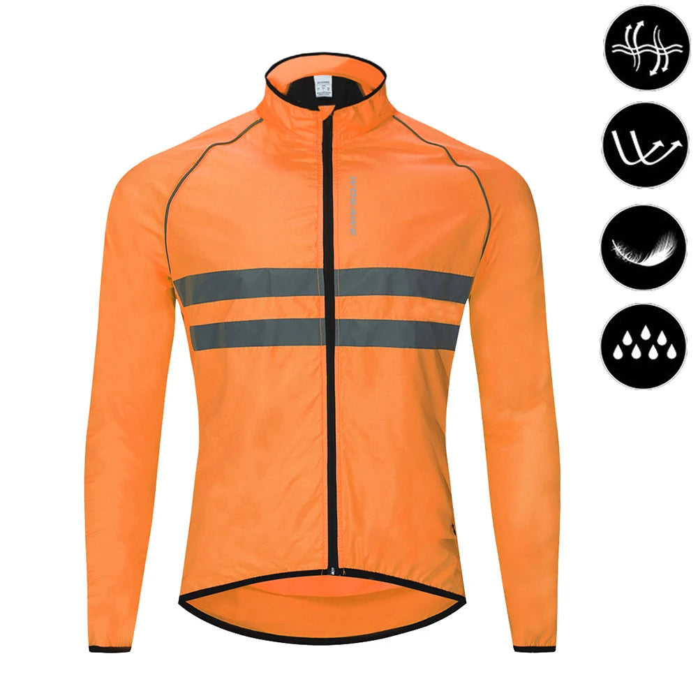 WOSAWE Men's Cycling Long Sleeve Water Resistant Windbreaker Coat