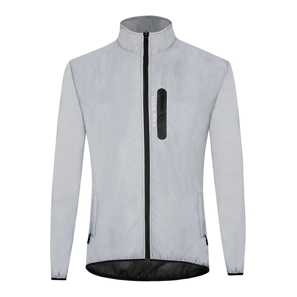 WOSAWE Men's Fully Reflective Outdoor Lightweight Hooded Rain Jacket