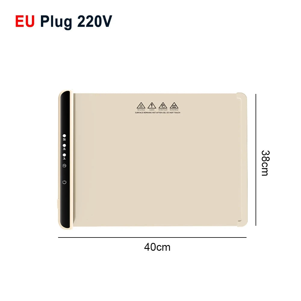 Foldable Electric Warming Tray Mat with 3 Temp Setting