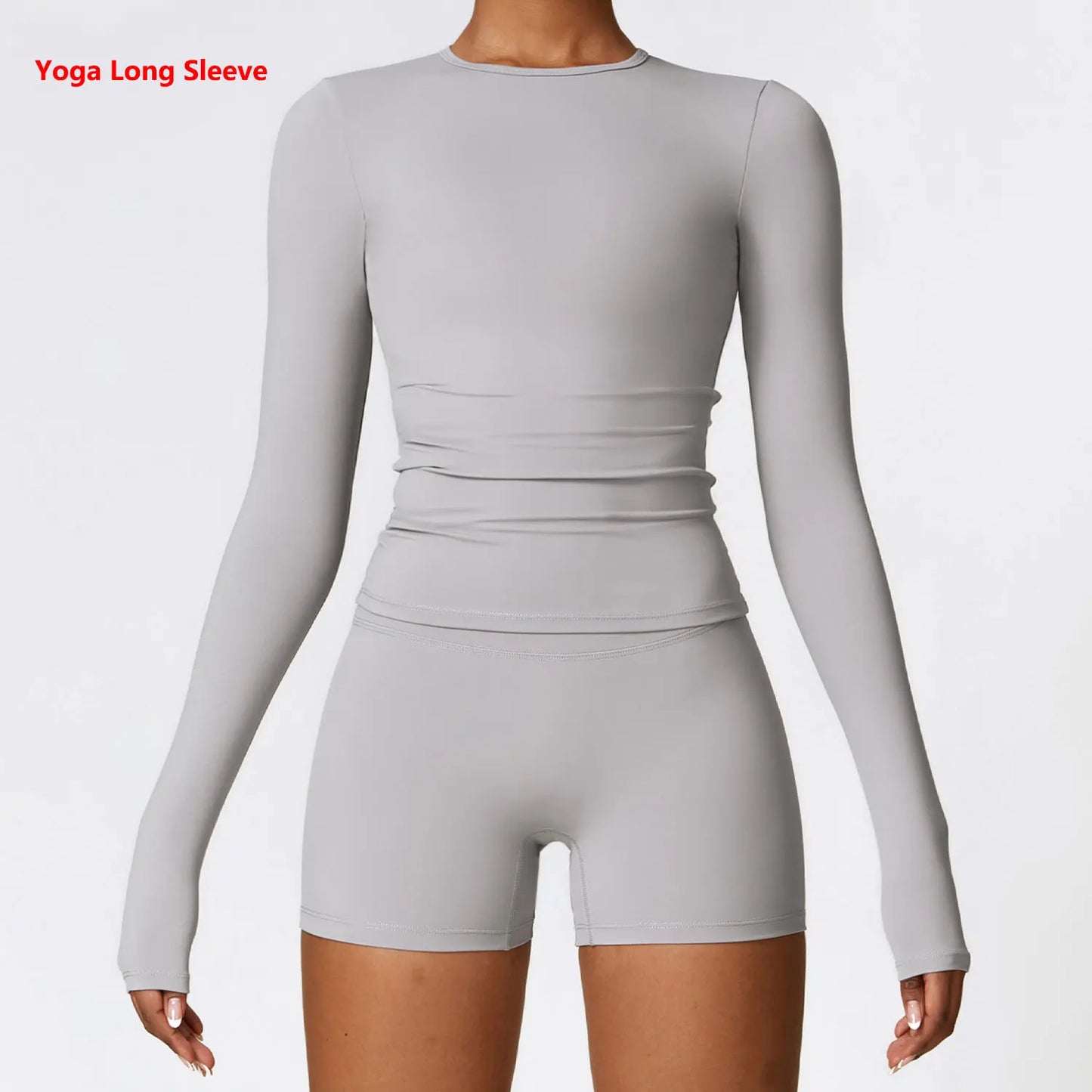 Women Yoga Sports Long Sleeve Workout Gym T-shirts