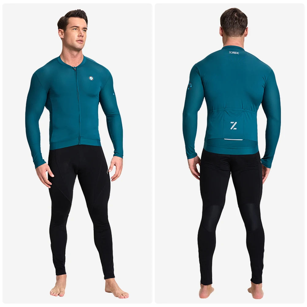 Slim Fit Breathable Men's Long Sleeve Cycling Jersey