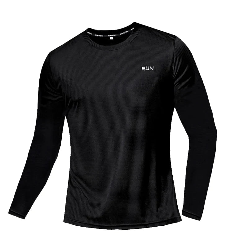 Summer Ice Silk Long Sleeve Breathable T-Shirt Men