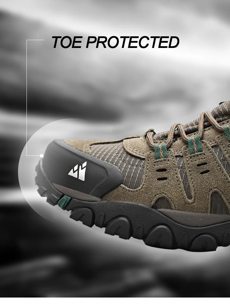 HIKEUP Suede Leather Men's Hiking Trekking Shoes