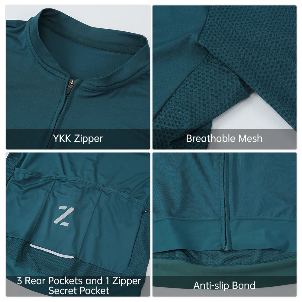 Slim Fit Breathable Men's Long Sleeve Cycling Jersey