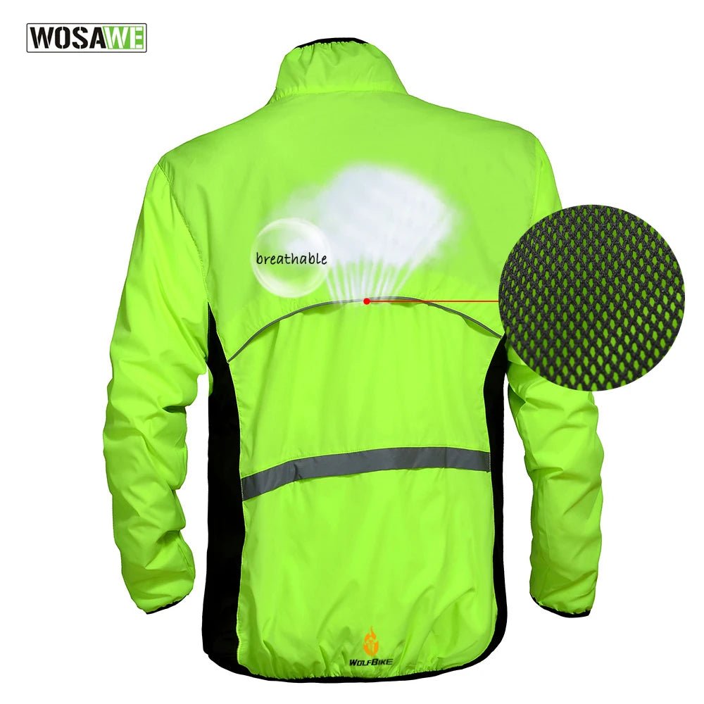 WOSAWE Men's Windproof Water - repellent Reflective Cycling Jacket - Xnest