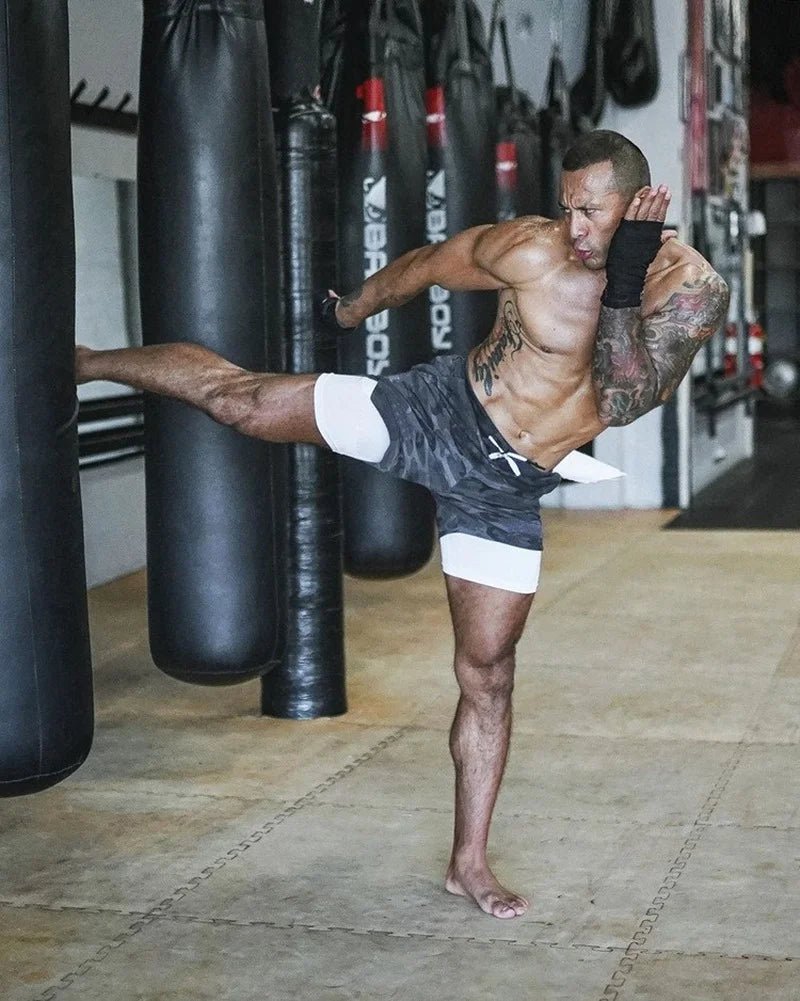 Camo 2 in 1 Quick Dry Running Gym Training Shorts for Men - Xnest