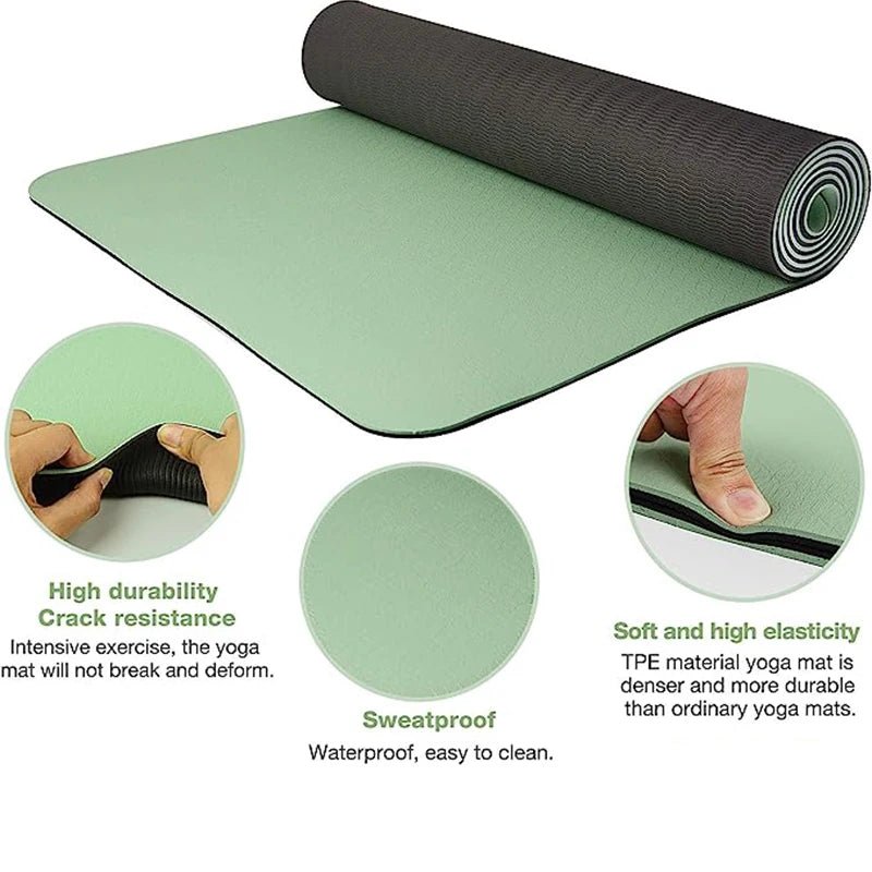 Thick two - color, non - slippery, high quality TPE yoga mat - Xnest