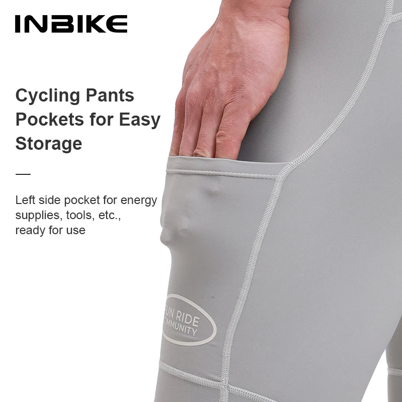 INBIKE Men's High - Waisted Cycling Bib Shorts - Xnest