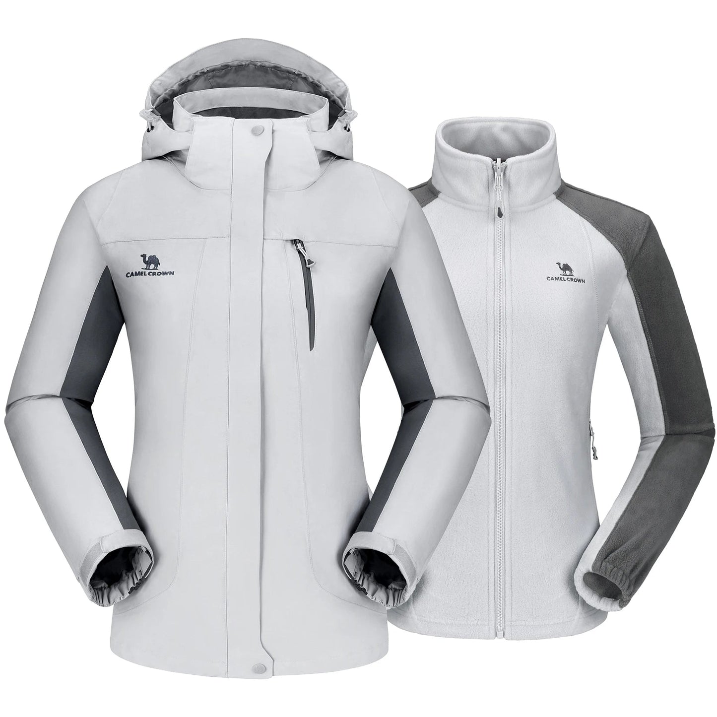 Waterproof Windproof 3 in 1 Hiking Jacket Warm Fleece Hooded Snow Ski Jacket - Xnest
