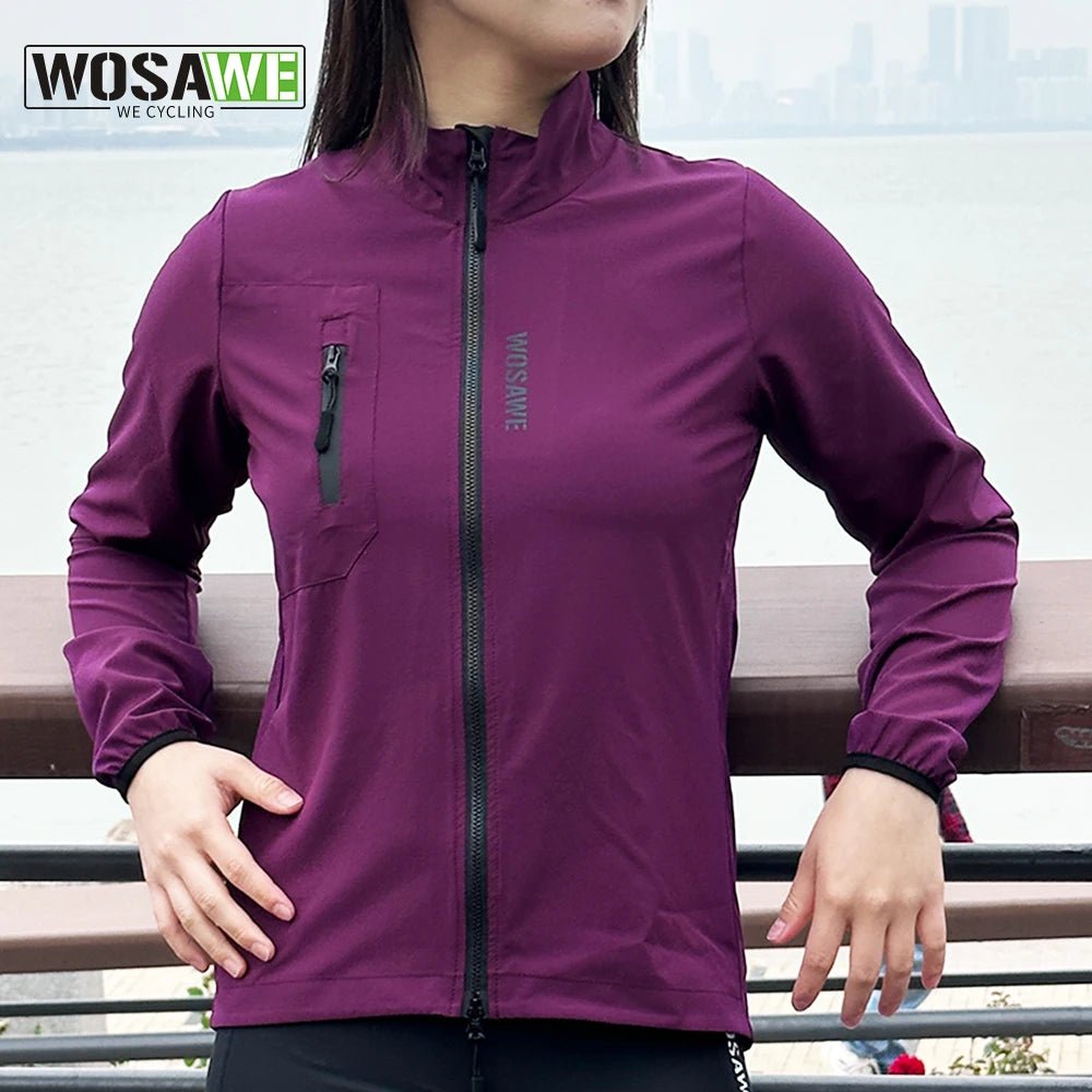 WOSAWE Women's Windproof Waterproof Reflective Cycling Jacket - Xnest