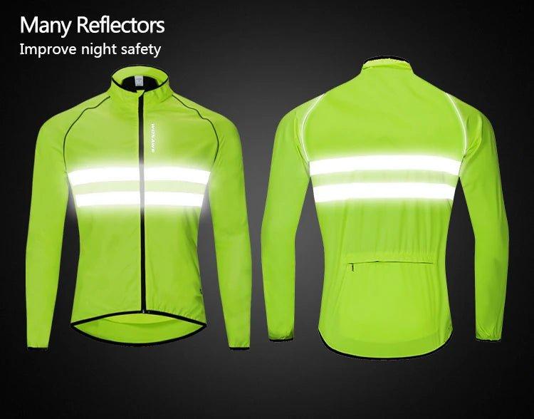 WOSAWE Men's Cycling Long Sleeve Water Resistant Windbreaker Coat - Xnest