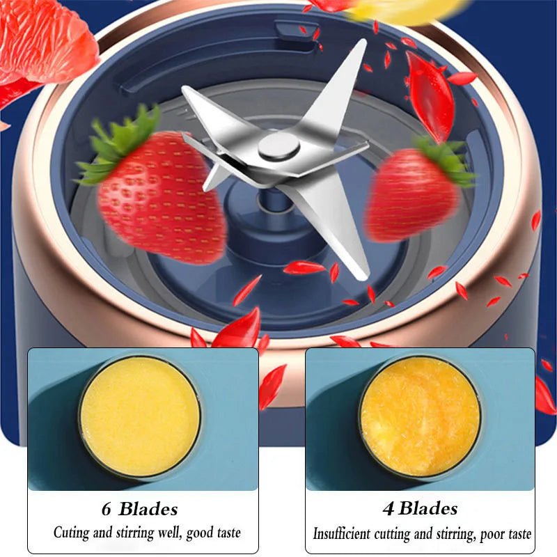Portable 6 Blades Fruit Juicer with USB Charging - Xnest