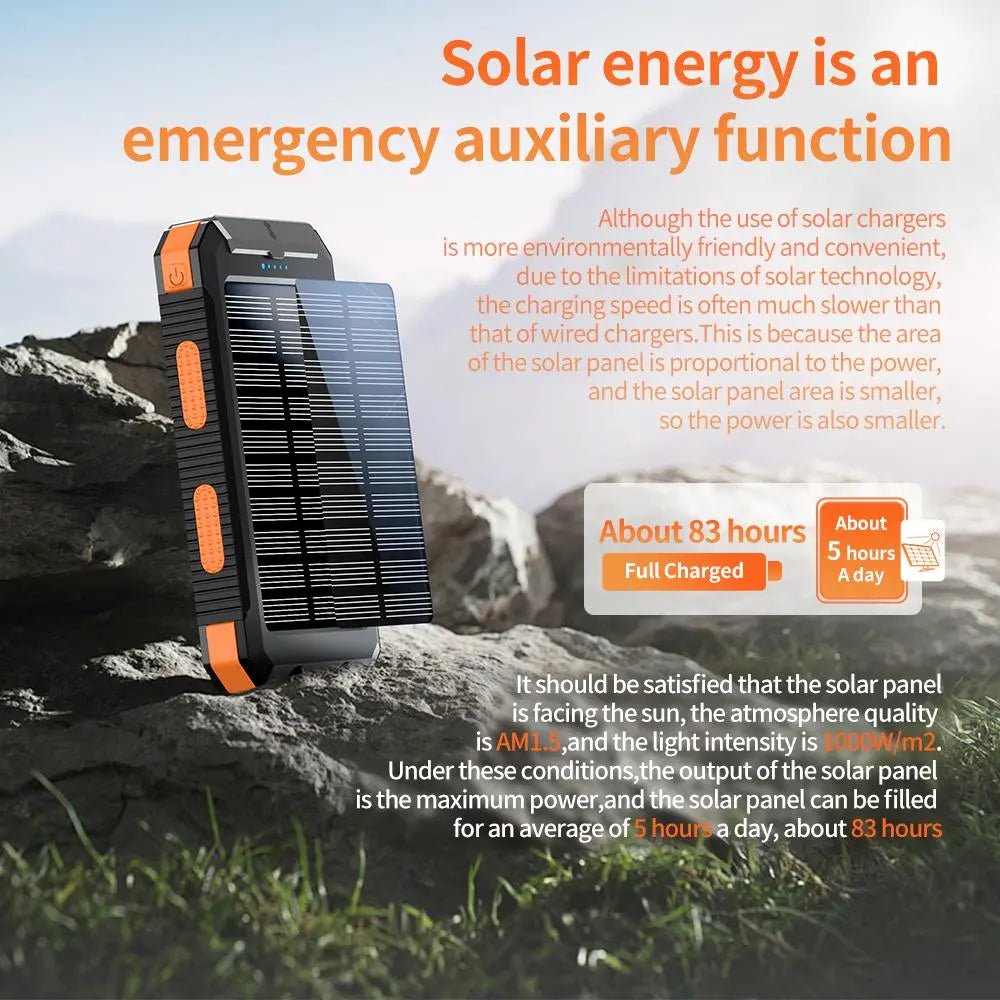 10000 Mah Portable Solar Power Bank - Xnest