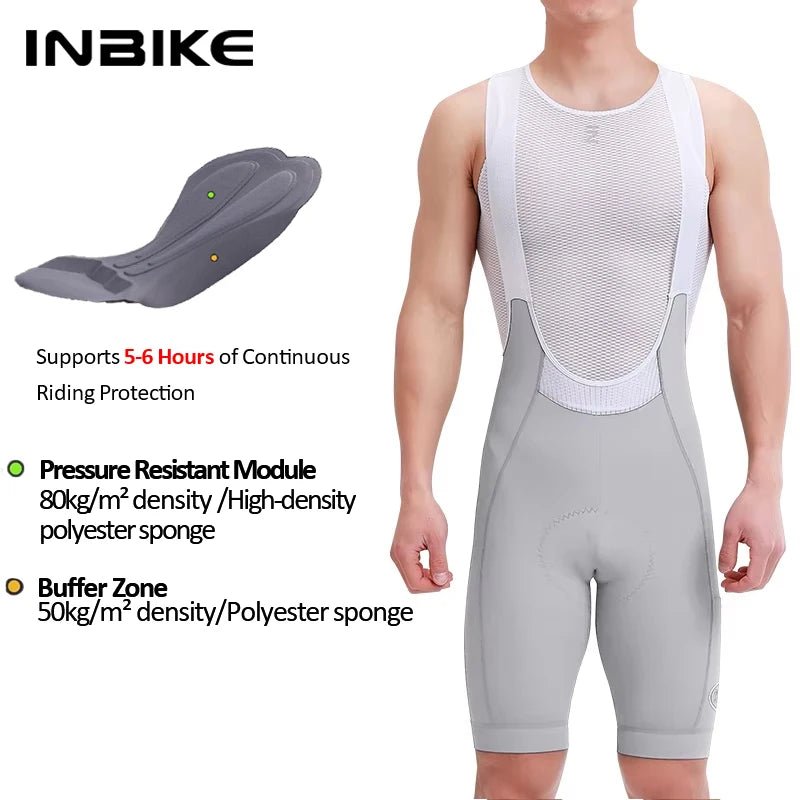 INBIKE Men's High - Waisted Cycling Bib Shorts - Xnest