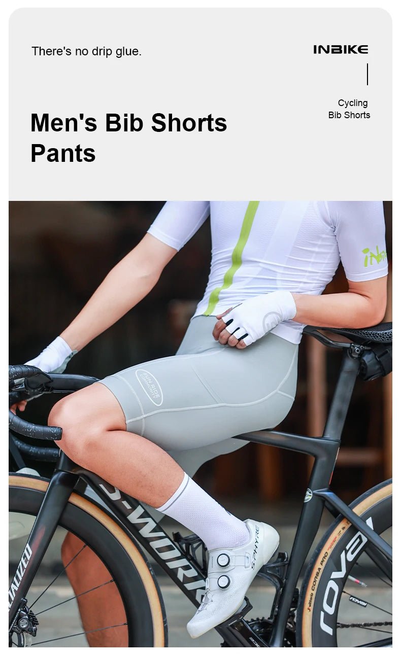 INBIKE Men's High - Waisted Cycling Bib Shorts - Xnest