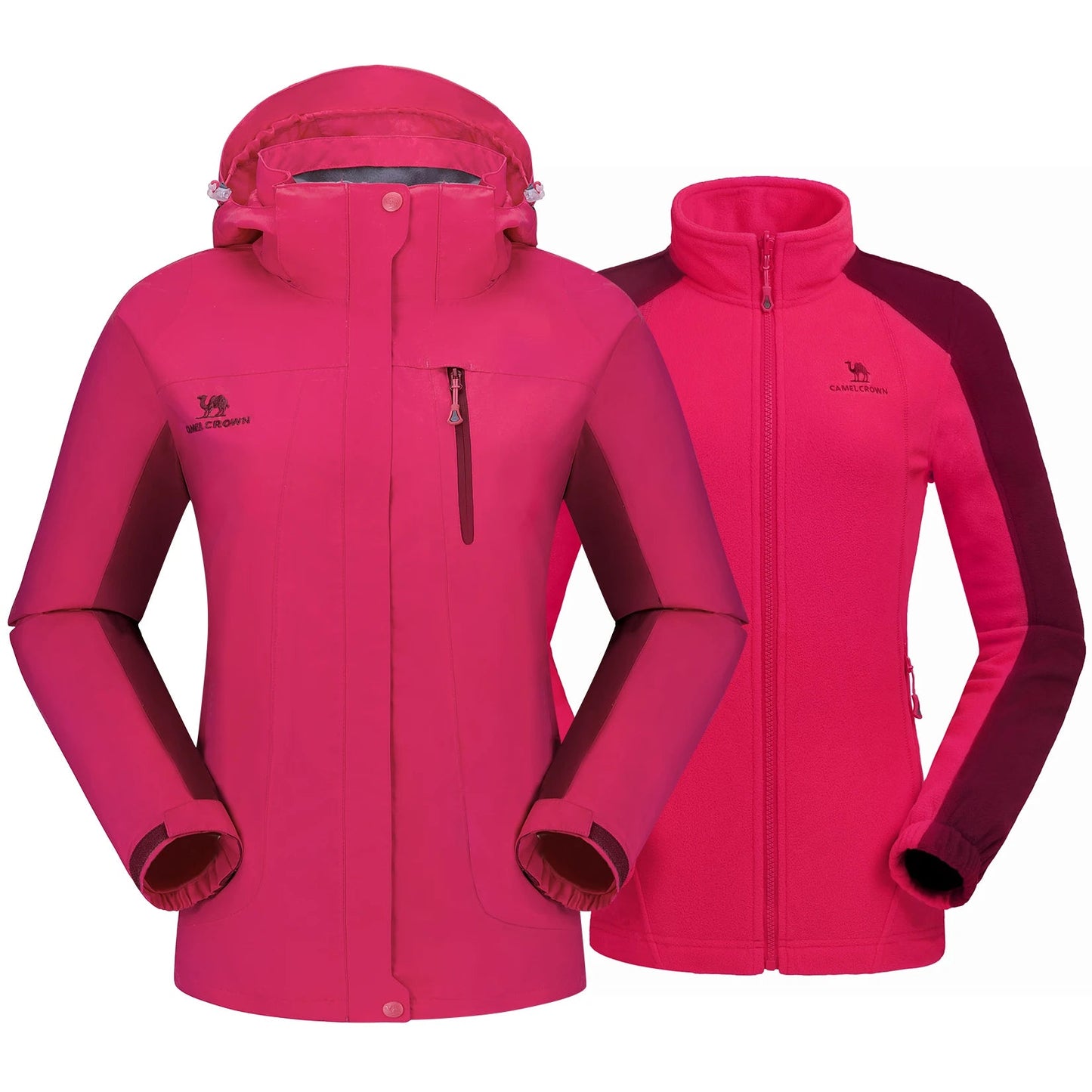 Waterproof Windproof 3 in 1 Hiking Jacket Warm Fleece Hooded Snow Ski Jacket - Xnest