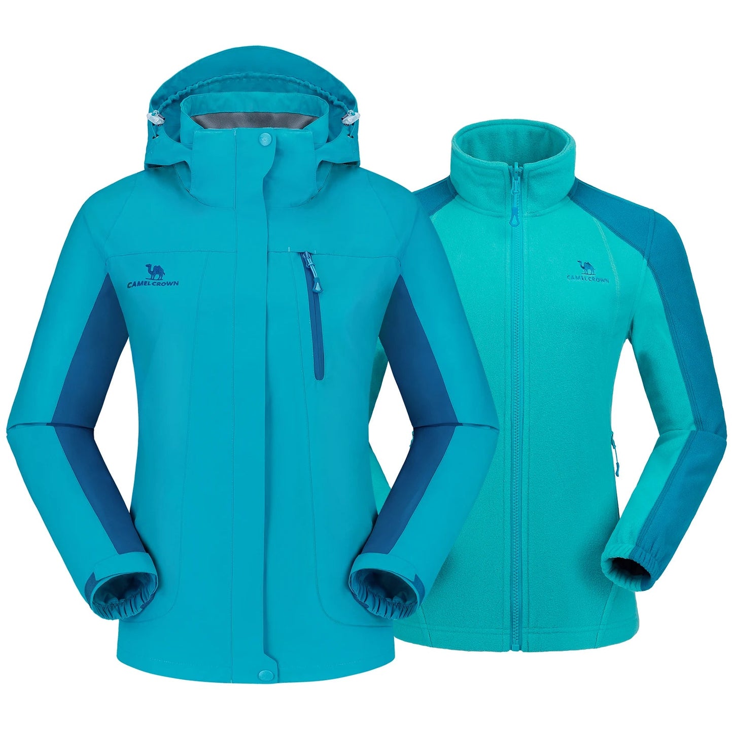Waterproof Windproof 3 in 1 Hiking Jacket Warm Fleece Hooded Snow Ski Jacket - Xnest