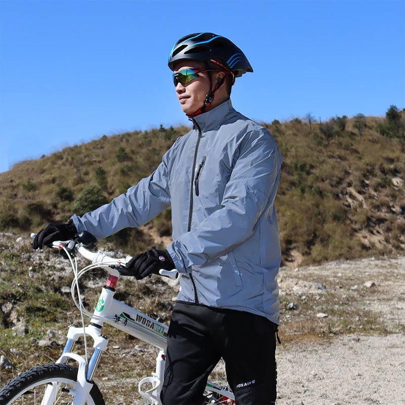 WOSAWE Men's Fully Reflective Outdoor Lightweight Hooded Rain Jacket - Xnest