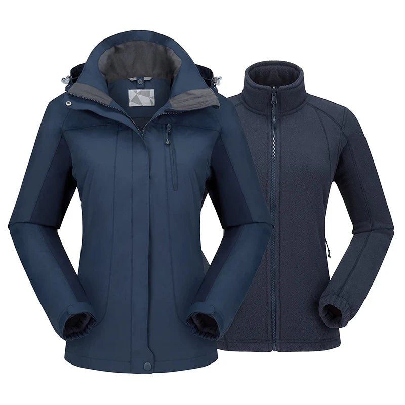 Waterproof Windproof 3 in 1 Hiking Jacket Warm Fleece Hooded Snow Ski Jacket - Xnest