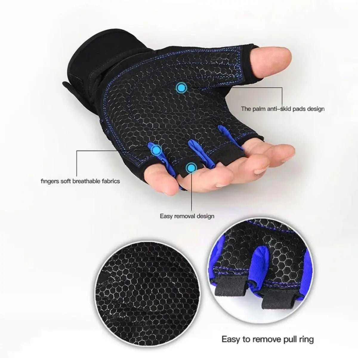 Gym Gloves for Men Women for Fitness Weight Lifting Wristband - Xnest