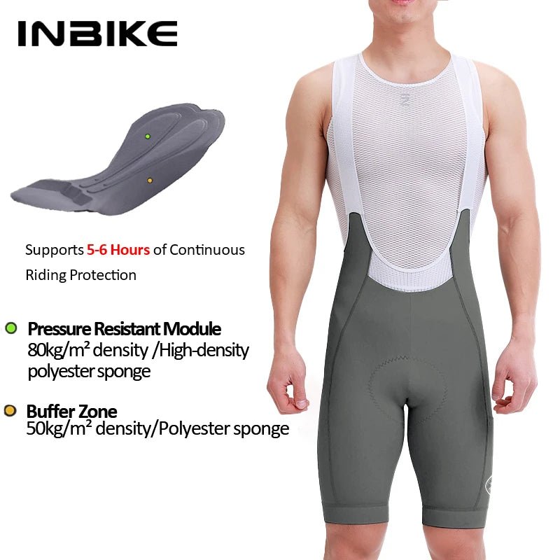 INBIKE Men's High - Waisted Cycling Bib Shorts - Xnest
