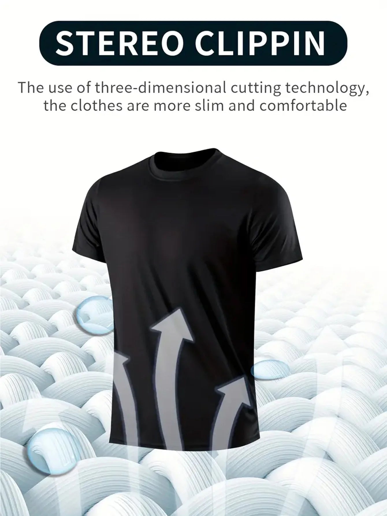 7 - Piece Black Ultra - Light Men's Quick - Drying Breathable T-shirt - Xnest