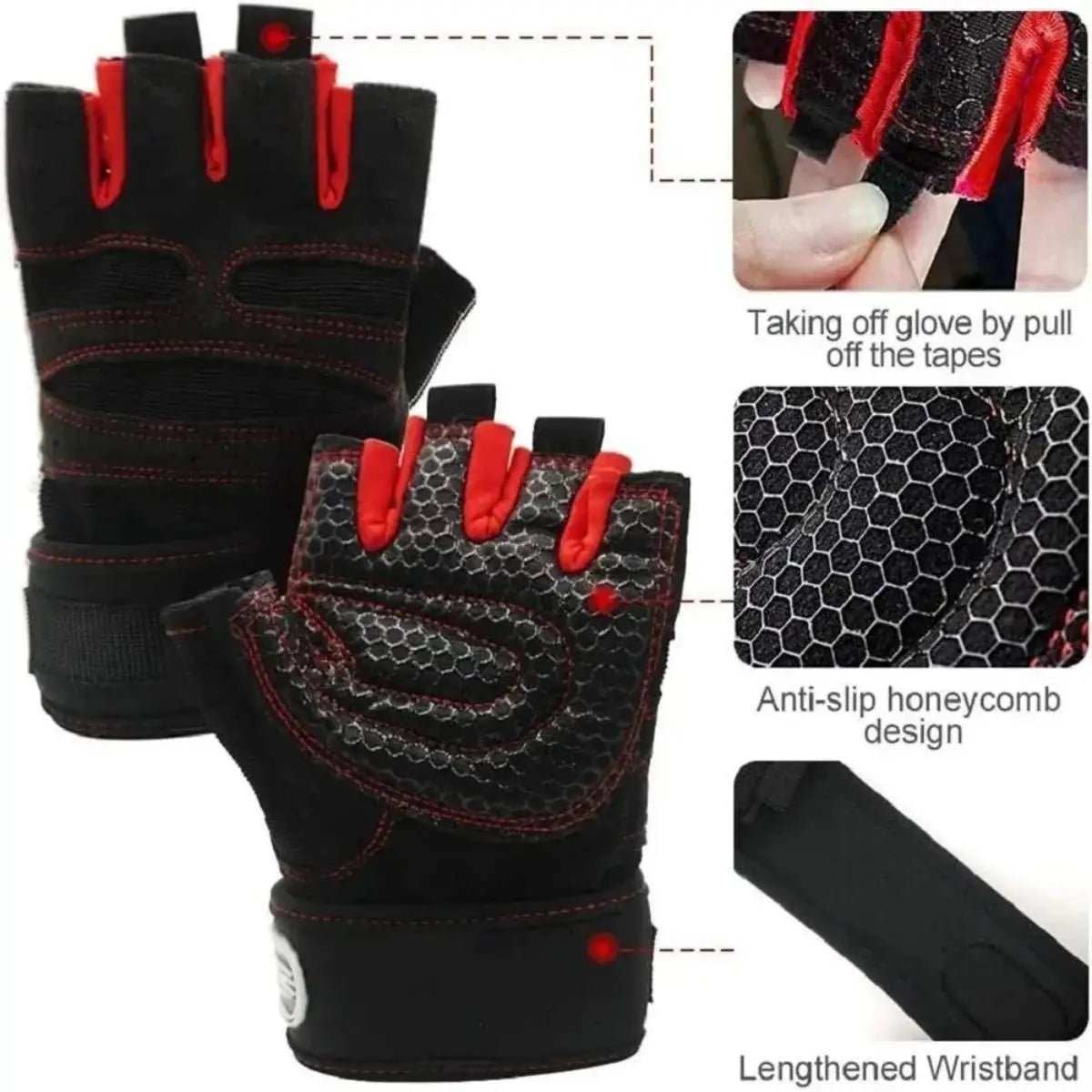 Gym Gloves for Men Women for Fitness Weight Lifting Wristband - Xnest