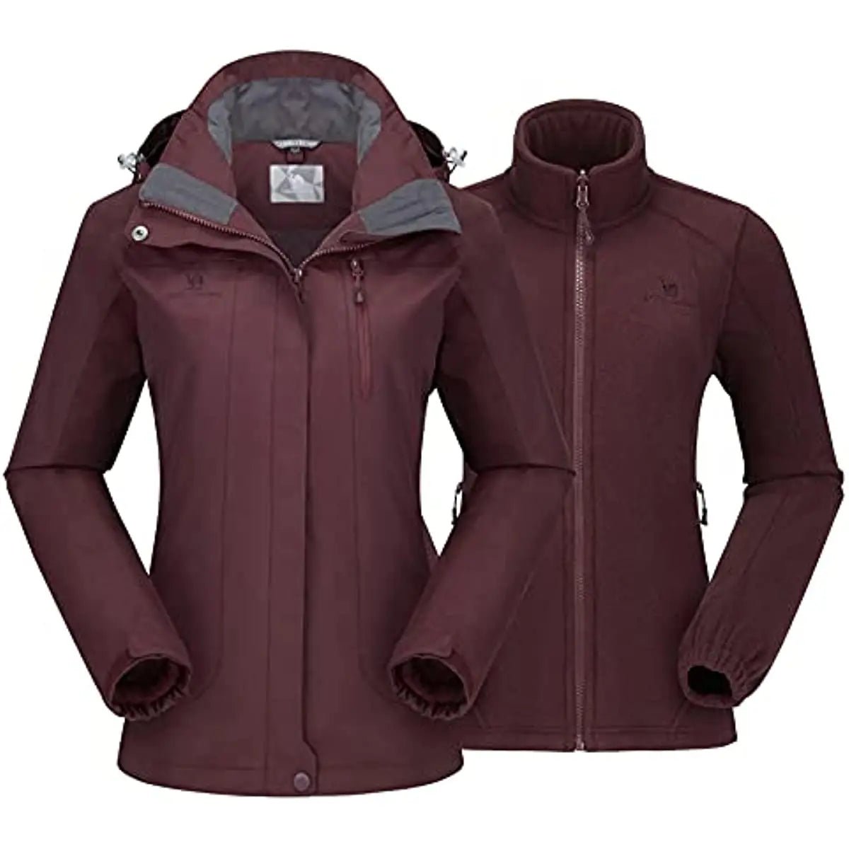 Waterproof Windproof 3 in 1 Hiking Jacket Warm Fleece Hooded Snow Ski Jacket - Xnest