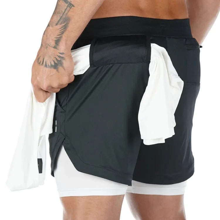 Camo 2 in 1 Quick Dry Running Gym Training Shorts for Men - Xnest