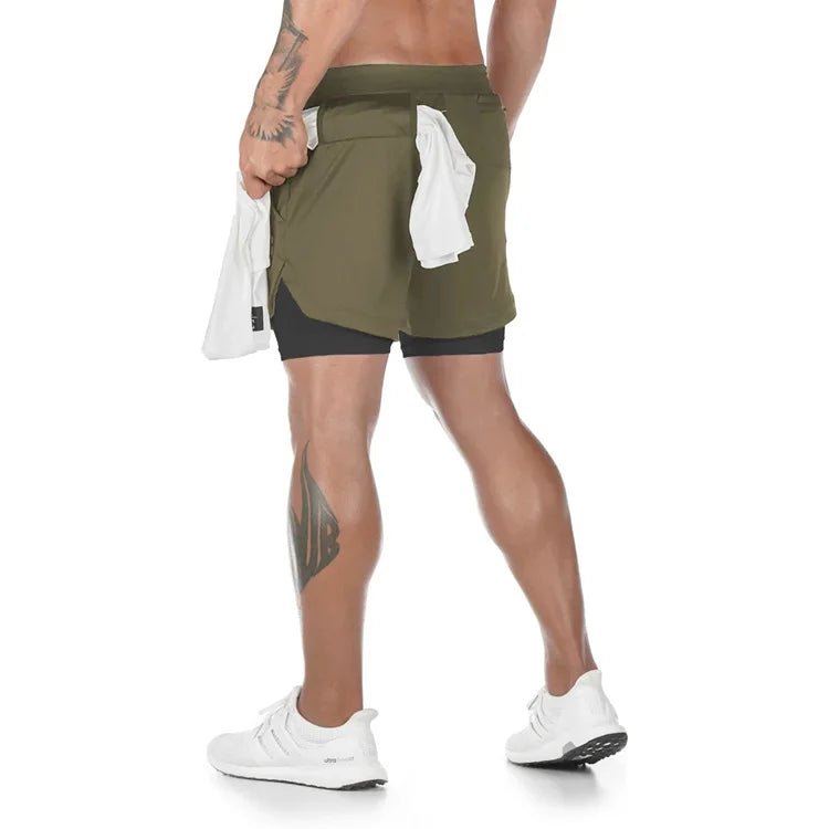 Camo 2 in 1 Quick Dry Running Gym Training Shorts for Men - Xnest