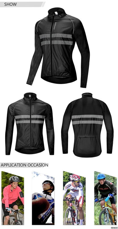 WOSAWE Men's Cycling Long Sleeve  Water Resistant Windbreaker Coat