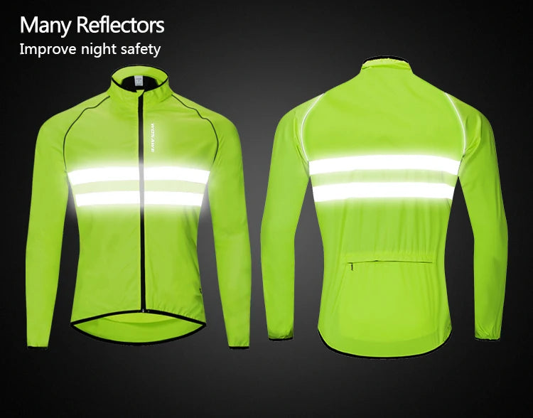 WOSAWE Men's Cycling Long Sleeve  Water Resistant Windbreaker Coat