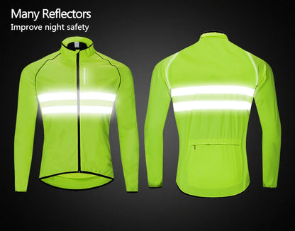WOSAWE Men's Cycling Long Sleeve  Water Resistant Windbreaker Coat