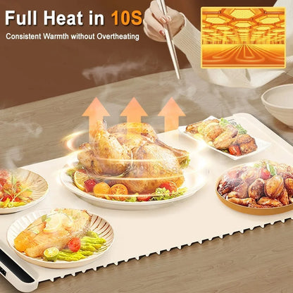 Foldable Electric Warming Tray Mat with 3 Temp Setting