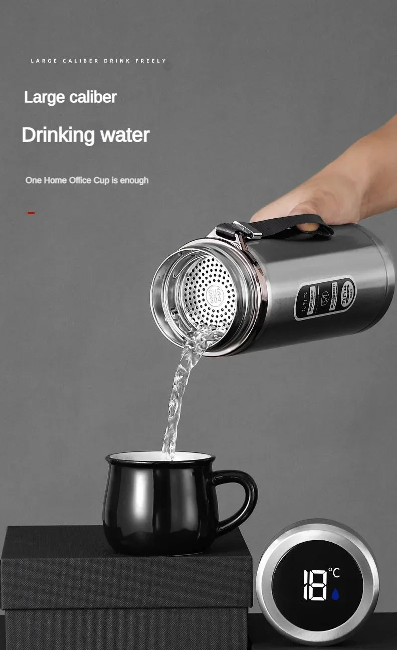 500ML-1Liter Stainless Steel Thermos Bottle with LED Temperature Display