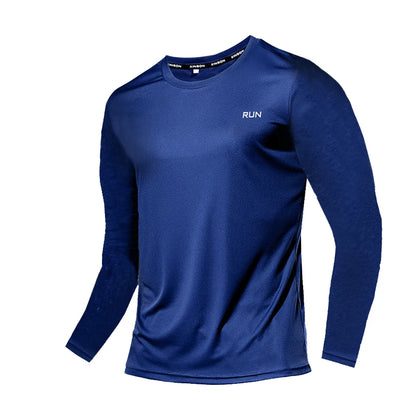 Summer Ice Silk Long Sleeve  Breathable T-Shirt Men