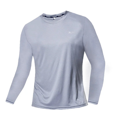 Summer Ice Silk Long Sleeve  Breathable T-Shirt Men